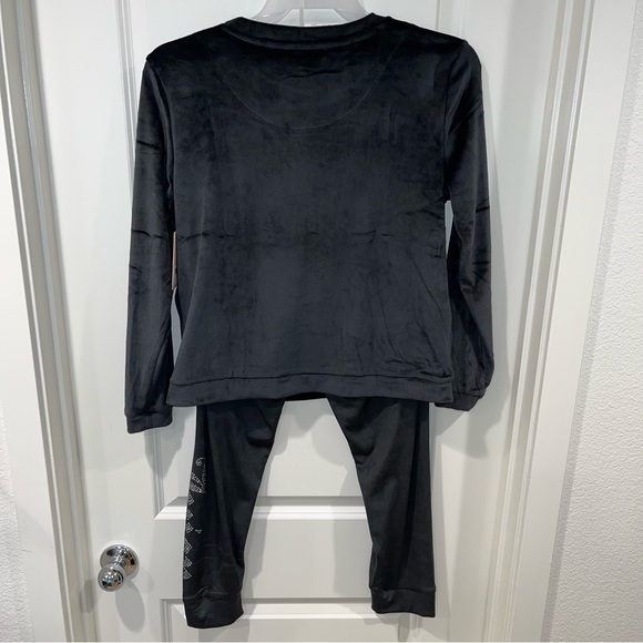 JUICY COUTURE Sleepwear Velour pijama 2 Set Black Size M spell out silver - Picture 5 of 11